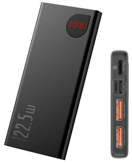 Павербанк Baseus Adaman Metal Digital Display Quick Charge 10000mAh 22.5W Black (PPAD040001)
