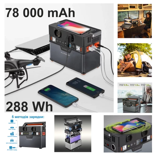 Акумулятор портативний. Портативна зарядна станція ALLPOWERS S300 288Wh 78 000mAh (AP-SS-005)