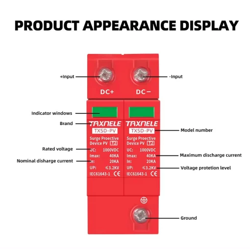 Пристрій захисту від перенапруг TAXNELE DC SPD 40ka 1000v Блискавкозахист