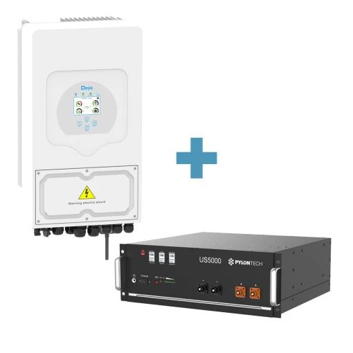 Комплект: Інвертор Deye SUN-6K-SG03LP1-EU + Акумуляторна батарея Pylontech US5000 (48В, 4.8 кВт/г)З