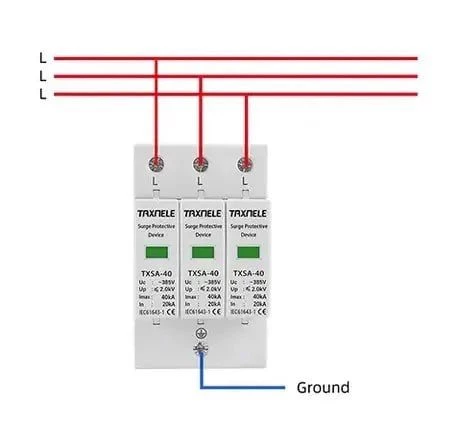 Пристрій захисту від перенапруг TAXNELE AC SPD Din-рейка 20-40ka 4p 385v